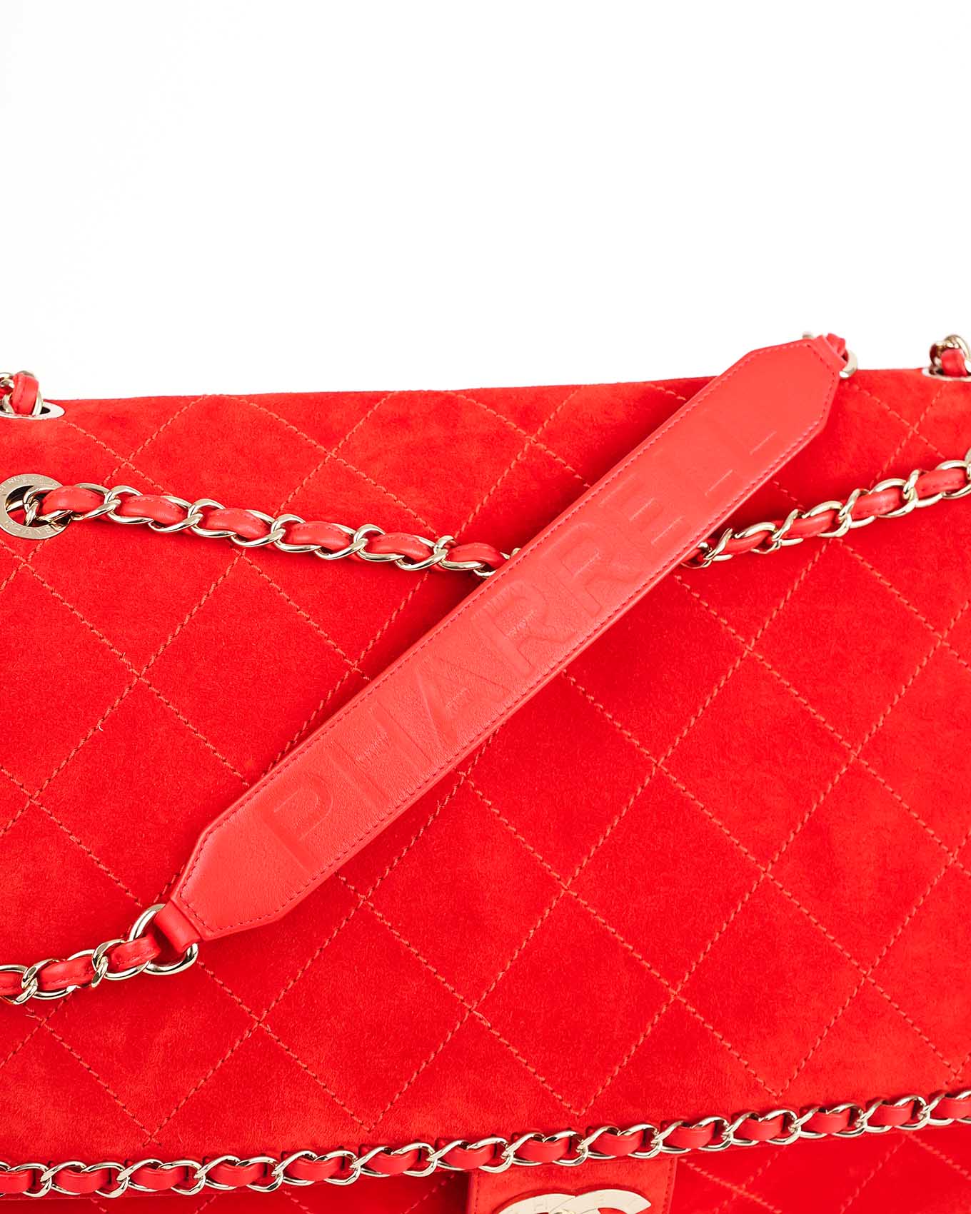 Chanel x Pharrell Williams Red Suede XXL Classic Flap Bag