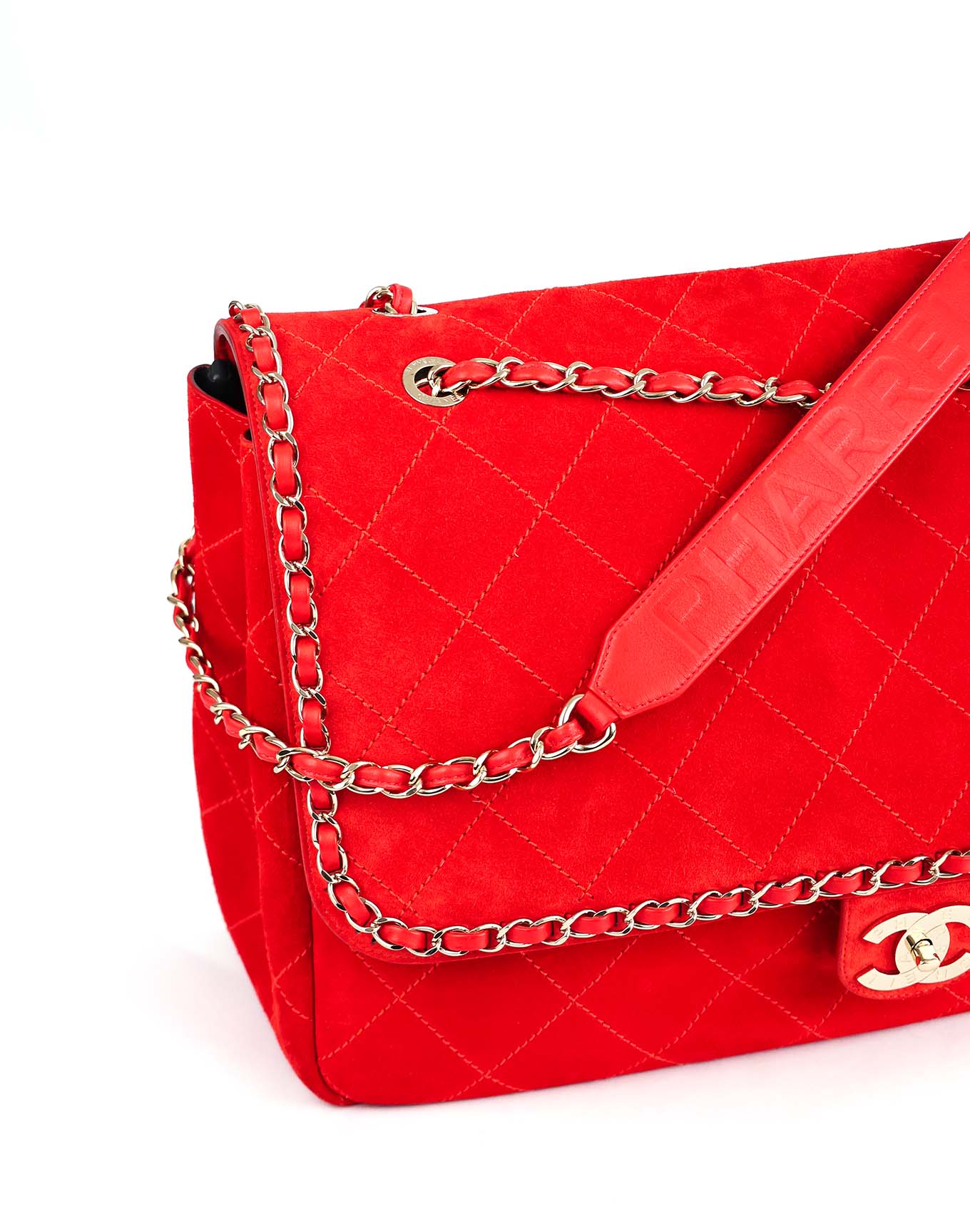 Chanel x Pharrell Williams Red Suede XXL Classic Flap Bag