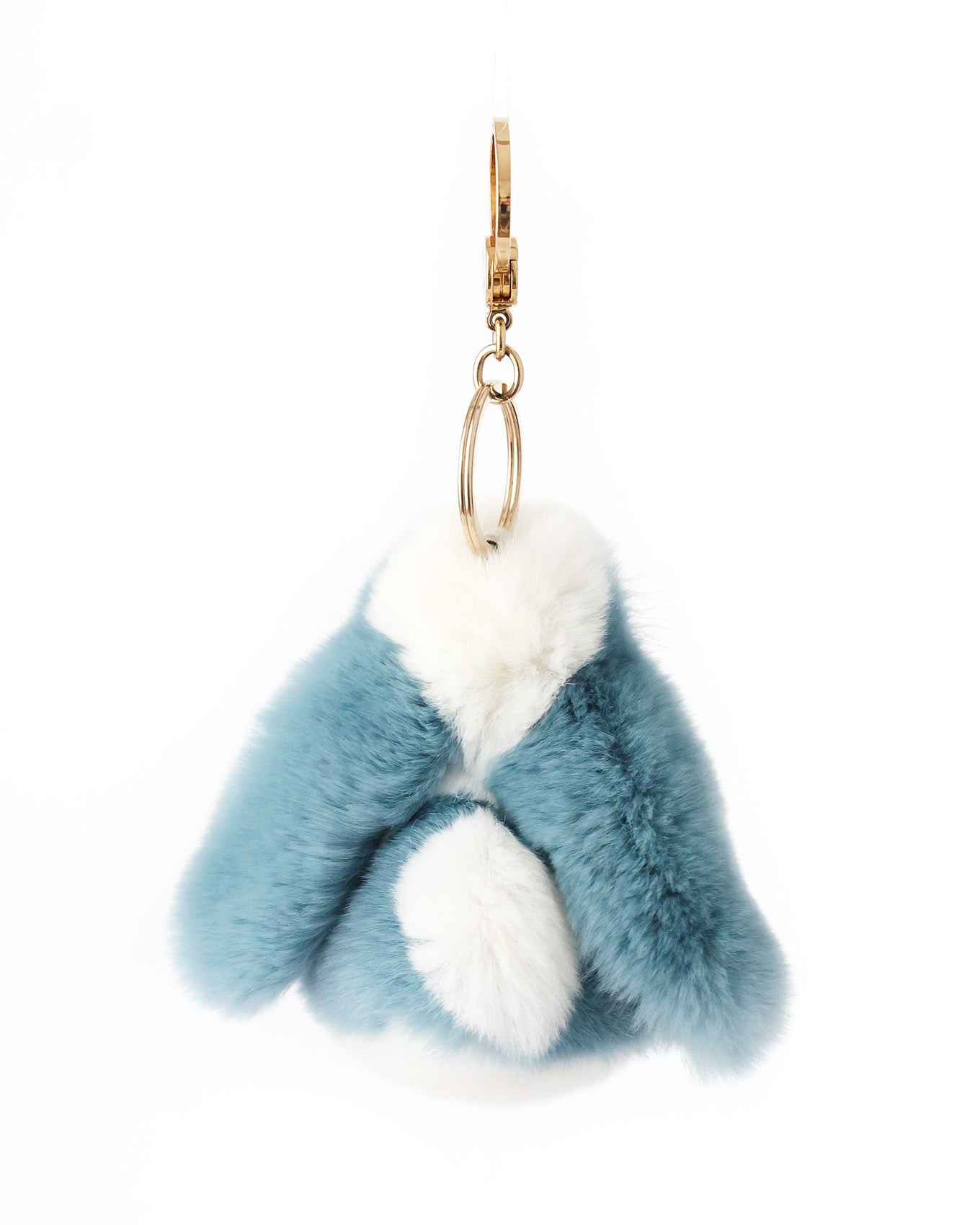 Loro Piana Bunny Motive Blue Fur Key Chain Bag Charm