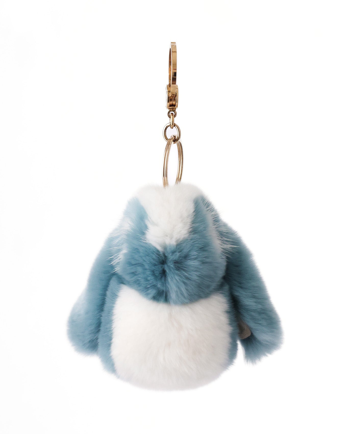 Loro Piana Bunny Motive Blue Fur Key Chain Bag Charm