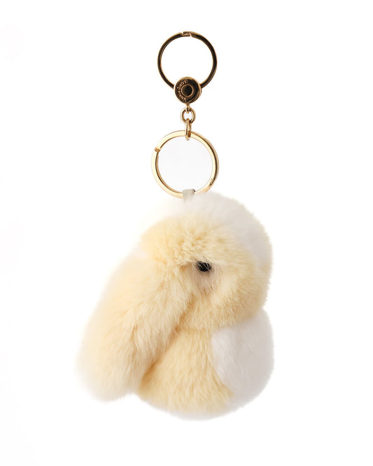 Loro Piana Bunny Motive Yellow Fur Key Chain Bag Charm