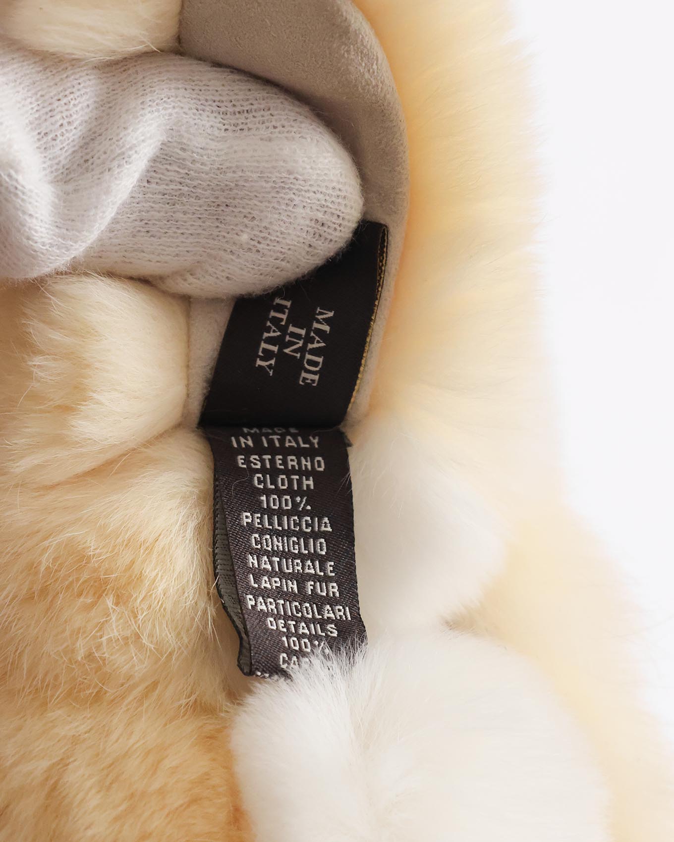 Loro Piana Bunny Motive Yellow Fur Key Chain Bag Charm