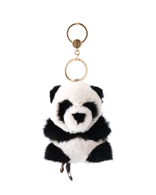 Loro Piana Panda Motive Fur Key Chain Bag Charm