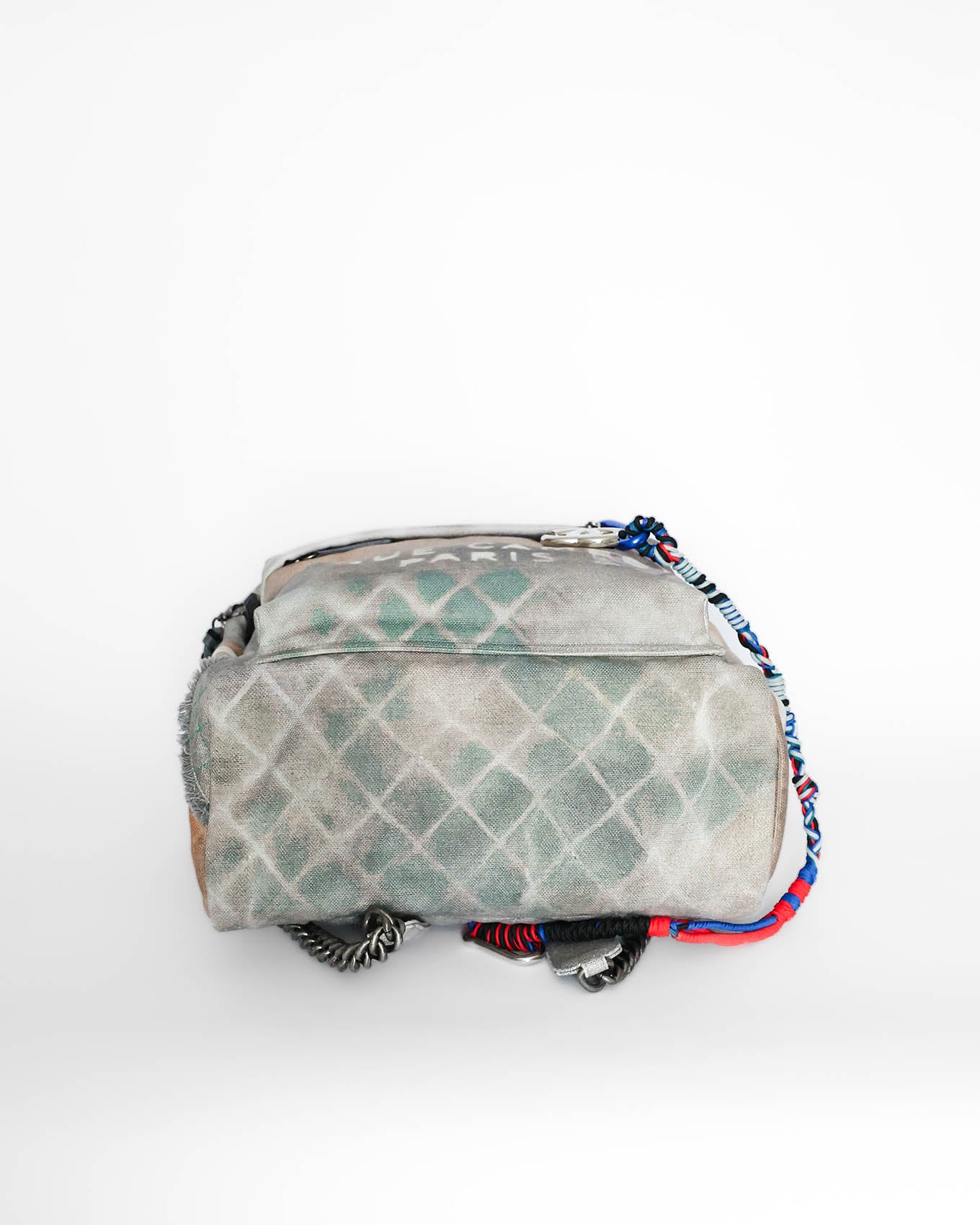 Chanel SS14 Artclass Light Grey Canvas Large Graffiti Backpack FULL SET