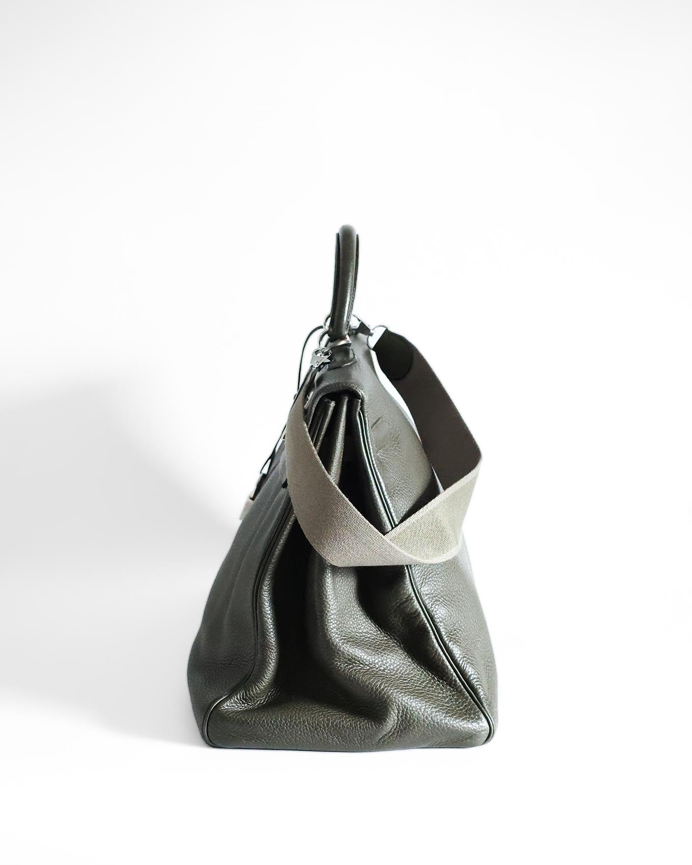 Hermes Kelly 50 Voyage Khaki Green Togo 2002 side view