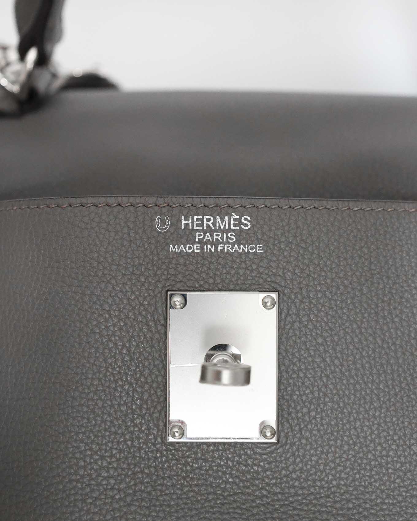 Hermès Kelly 50 Voyage Special Order Horse Shoe Stamp in Grey
