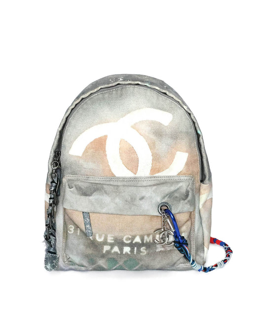 Authentic Chanel SS14 Graffiti Canvas Backpack size Small rare Travel Bag for sale | ELUXE STORE Elegance du Luxe