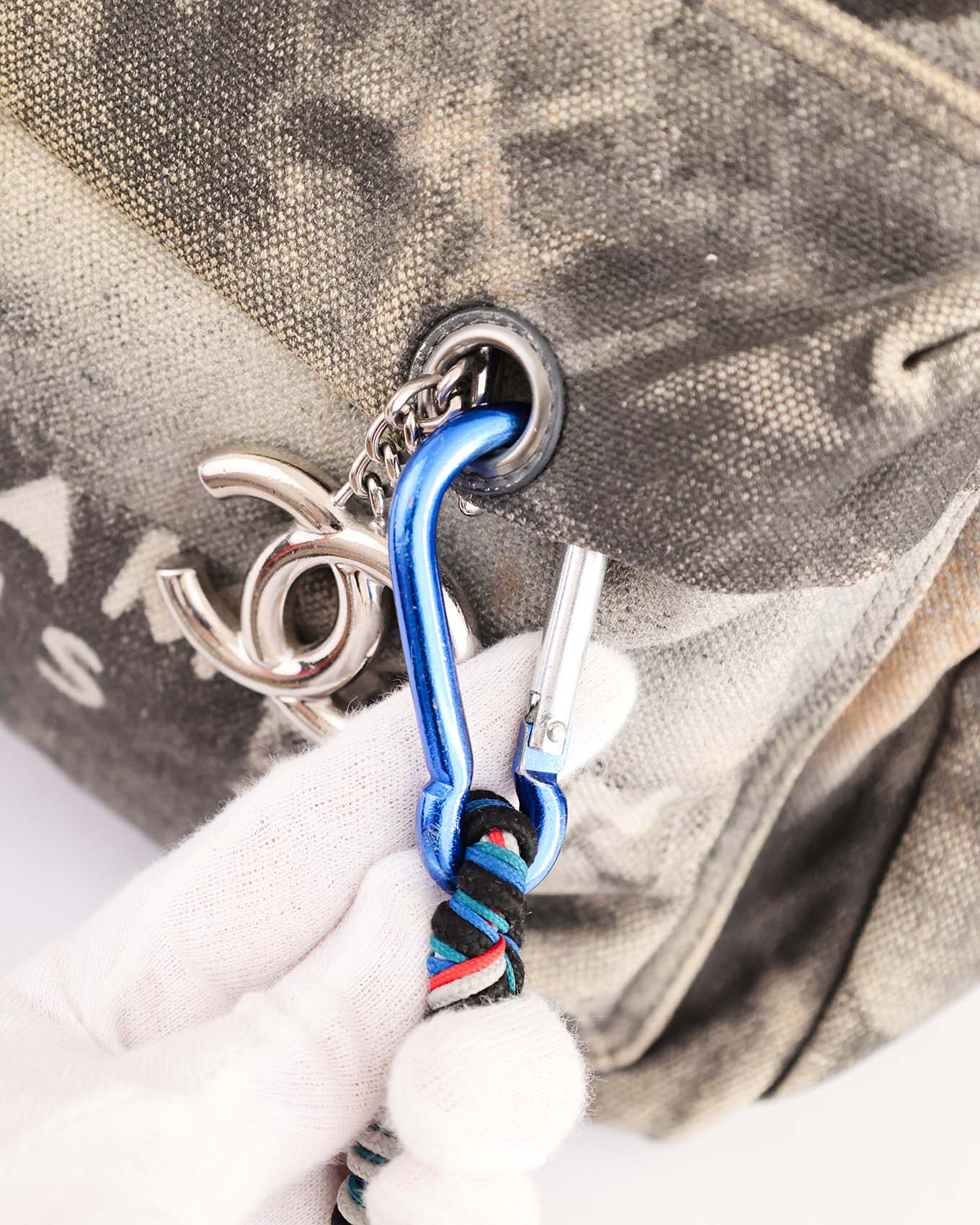Chanel SS14 Artclass Grey Canvas Large Graffiti Backpack