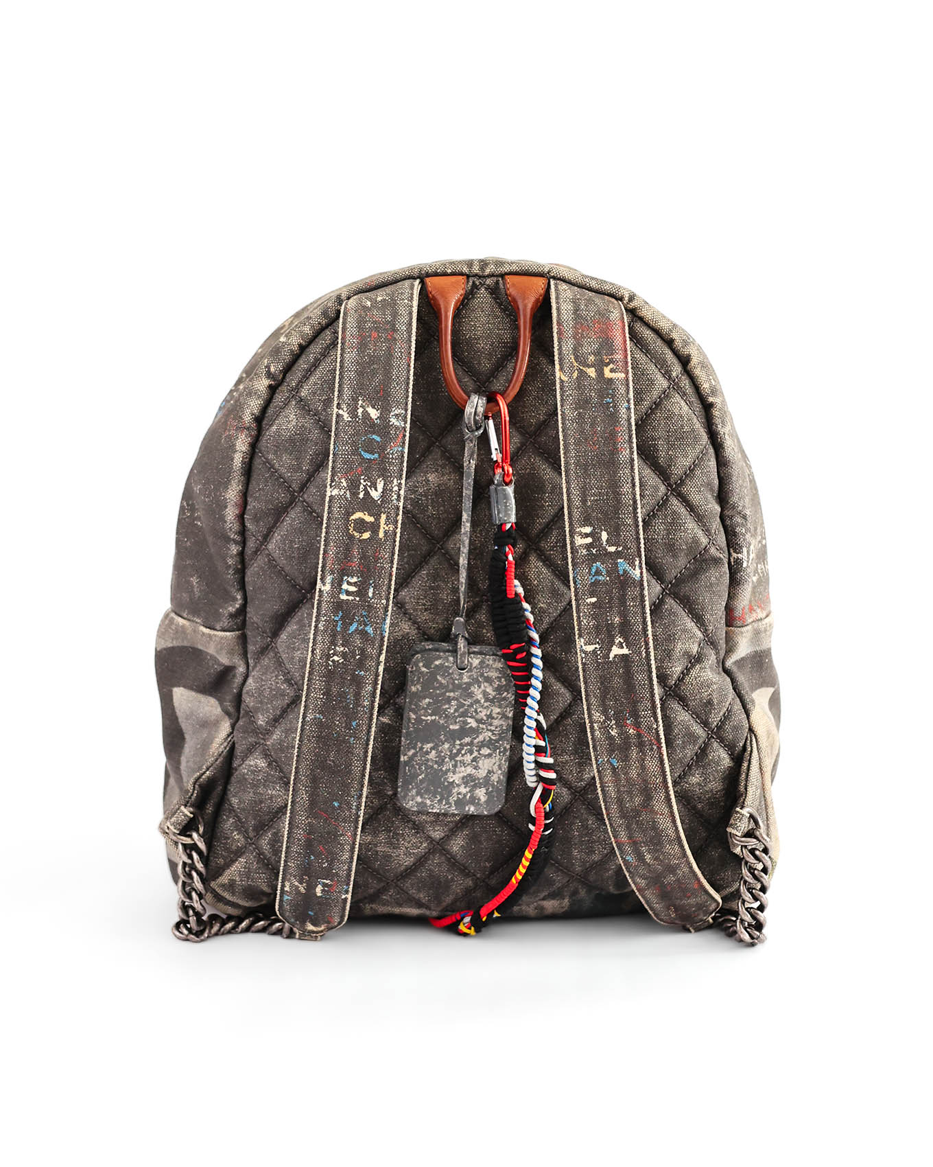 Chanel SS14 Artclass Grey Canvas Large Graffiti Backpack | ELUXE STORE