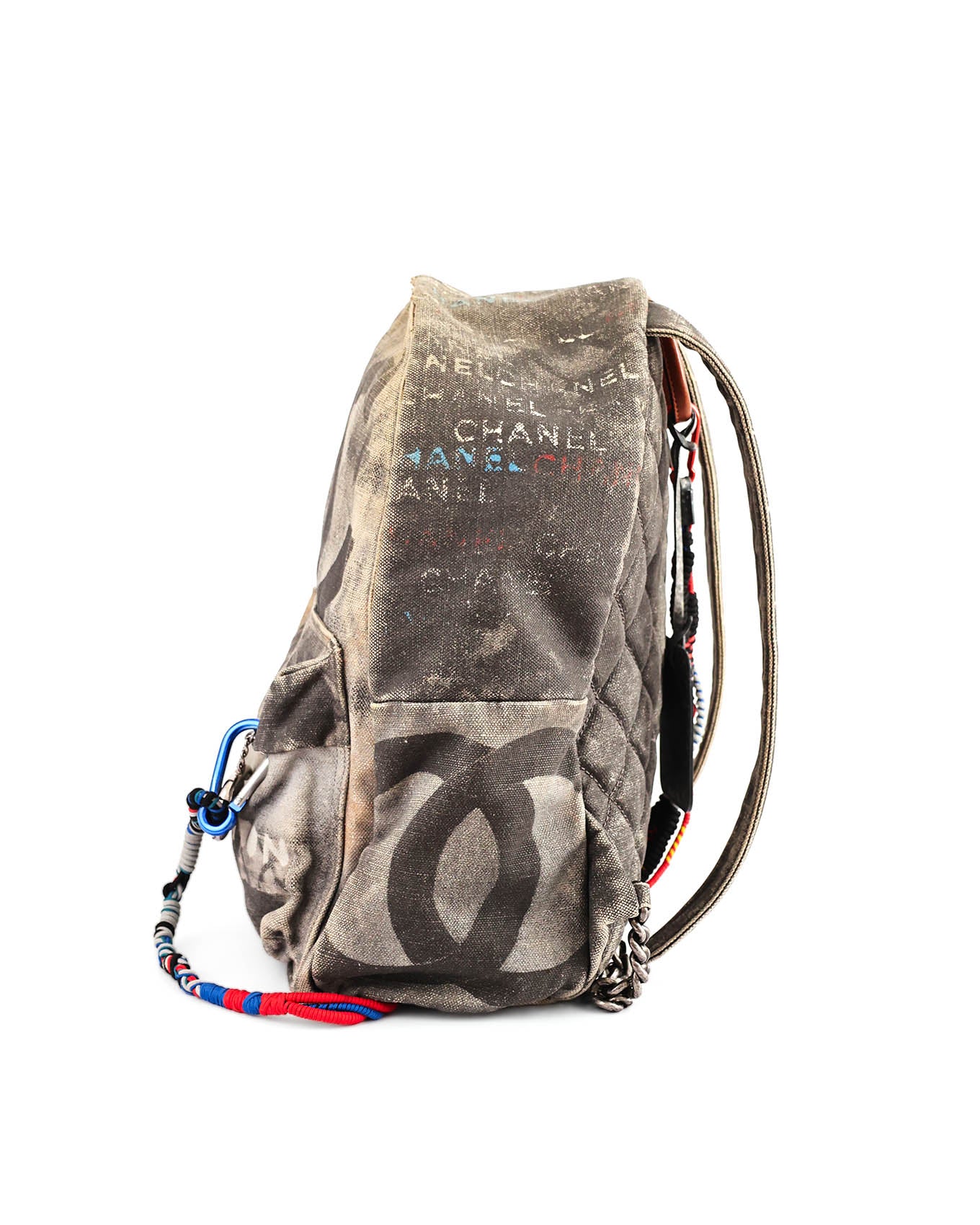 Chanel SS14 Artclass Grey Canvas Large Graffiti Backpack | ELUXE STORE