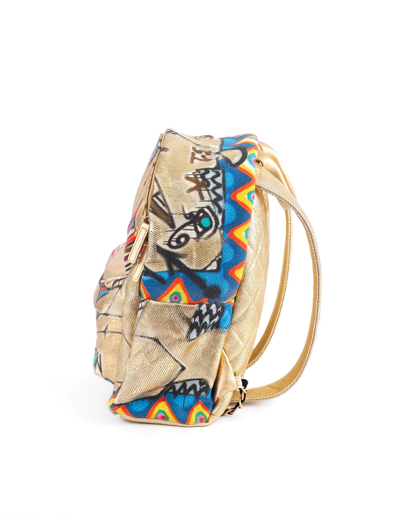 Chanel Pre Fall 2019 Egypt Street Spirit Gold Graffiti Backpack | ELUXE STORE