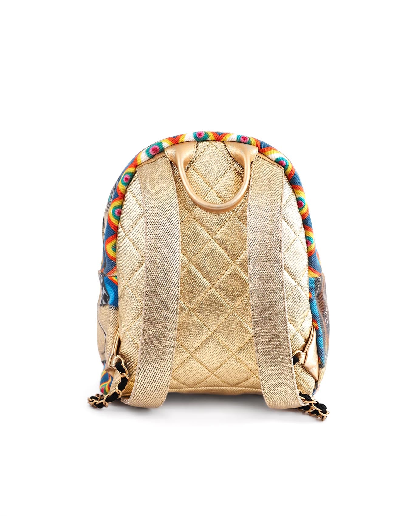 Chanel Pre Fall 2019 Egypt Street Spirit Gold Graffiti Backpack | ELUXE STORE
