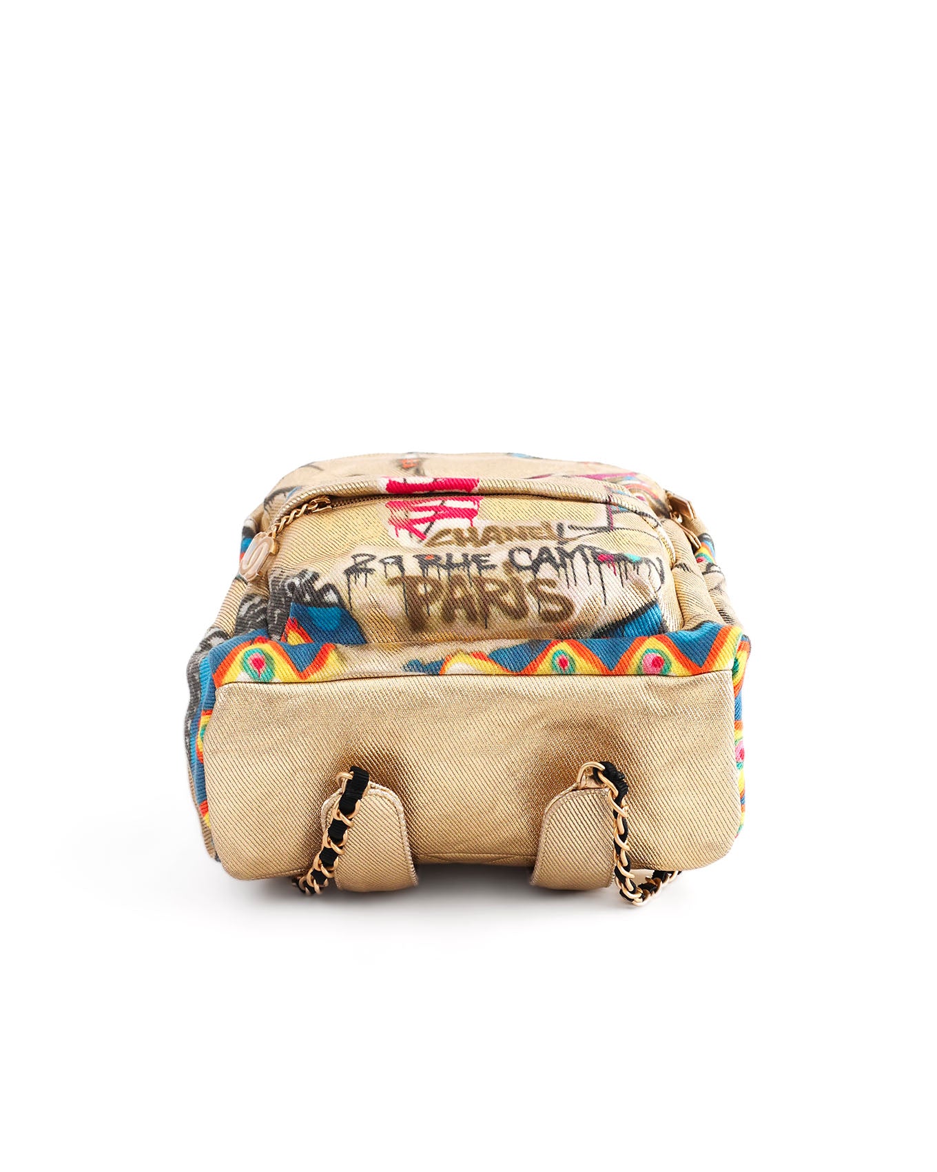 Chanel Pre Fall 2019 Egypt Street Spirit Gold Graffiti Backpack | ELUXE STORE