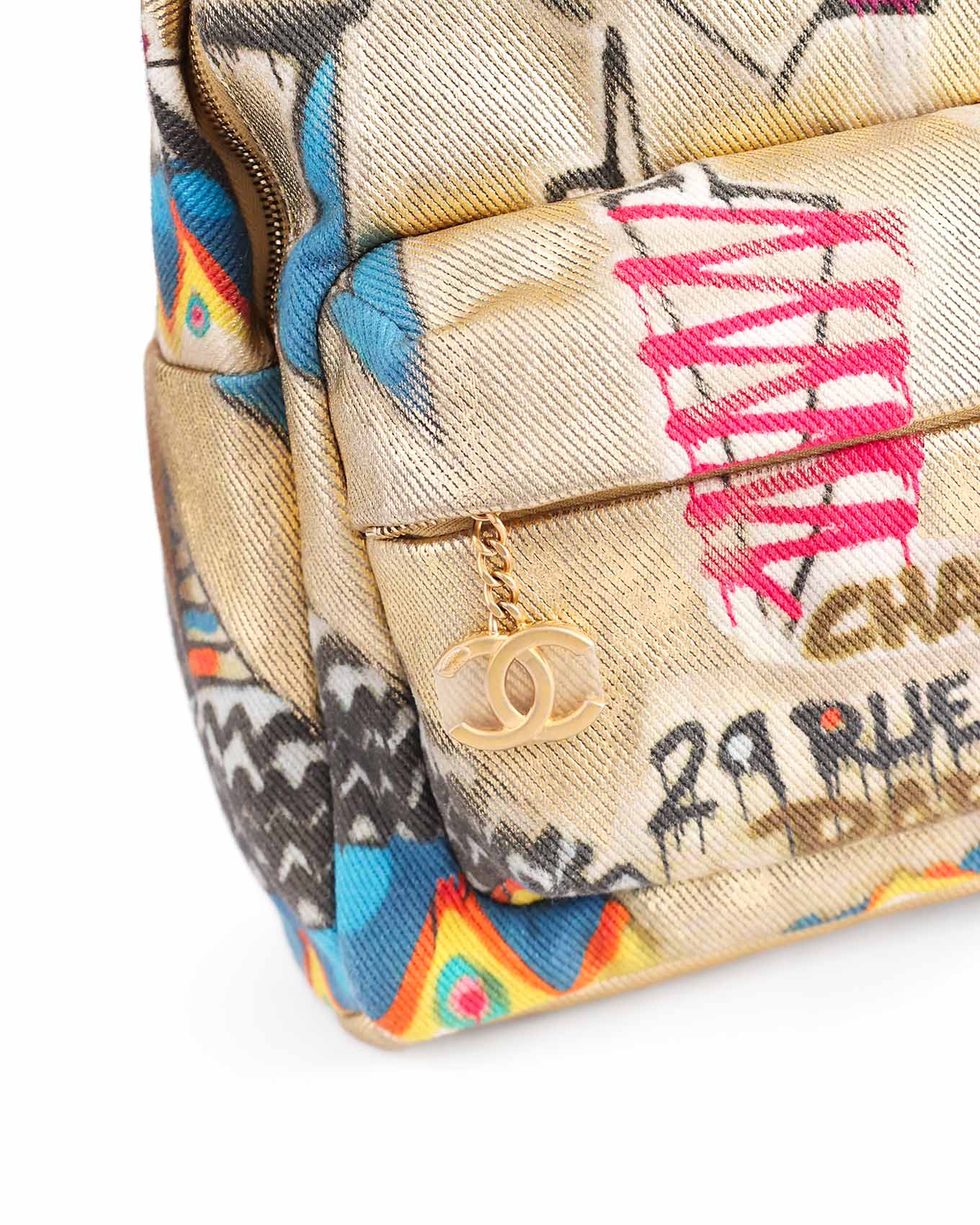 Chanel Pre Fall 2019 Egypt Street Spirit Gold Graffiti Backpack