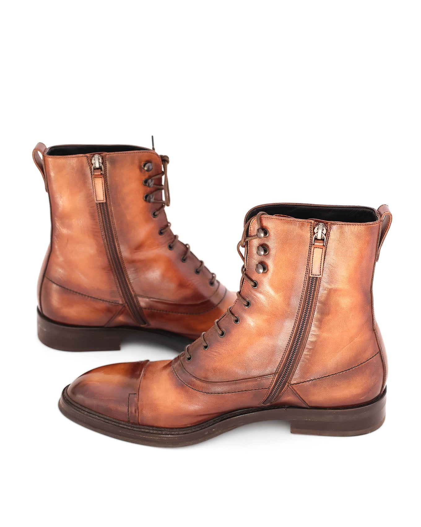 Berluti by Haider Ackermann FW17 Bergen Lace Leather Boots | ELUXE STORE