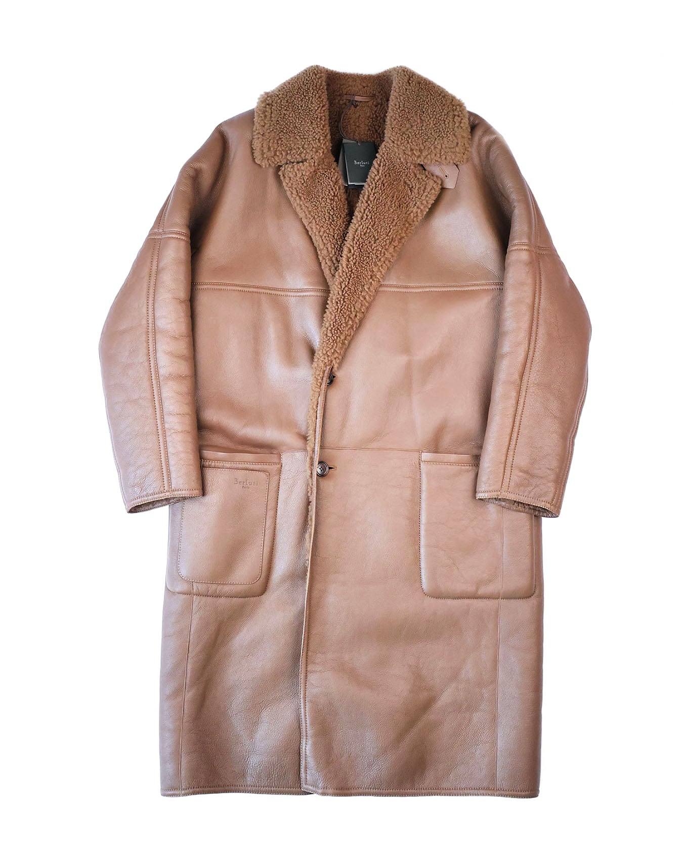 Berluti by Haider Ackermann FW18 Brown Shearling Runway Coat | ELUXE STORE