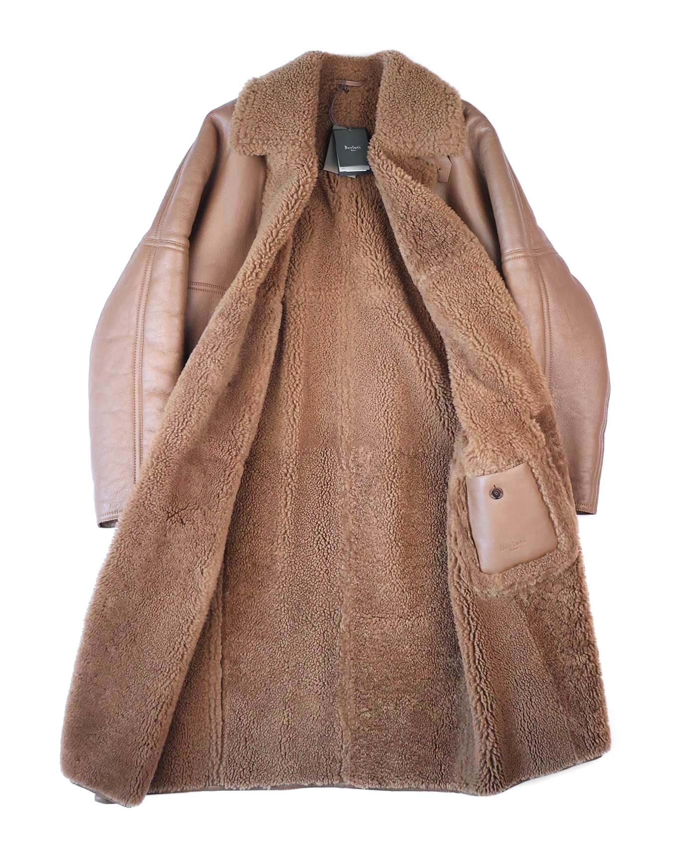 Berluti by Haider Ackermann FW18 Brown Shearling Runway Coat | ELUXE STORE