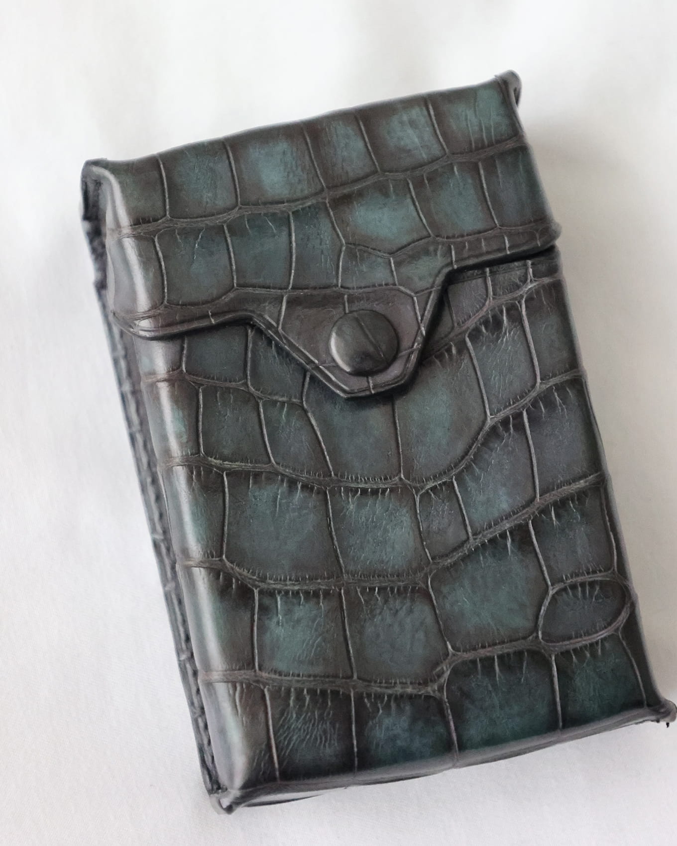 Berluti by Haider Ackermann Fall Winter 2017 Dark Green Alligator Cigarette Box Holder Prototype | Eluxe Store