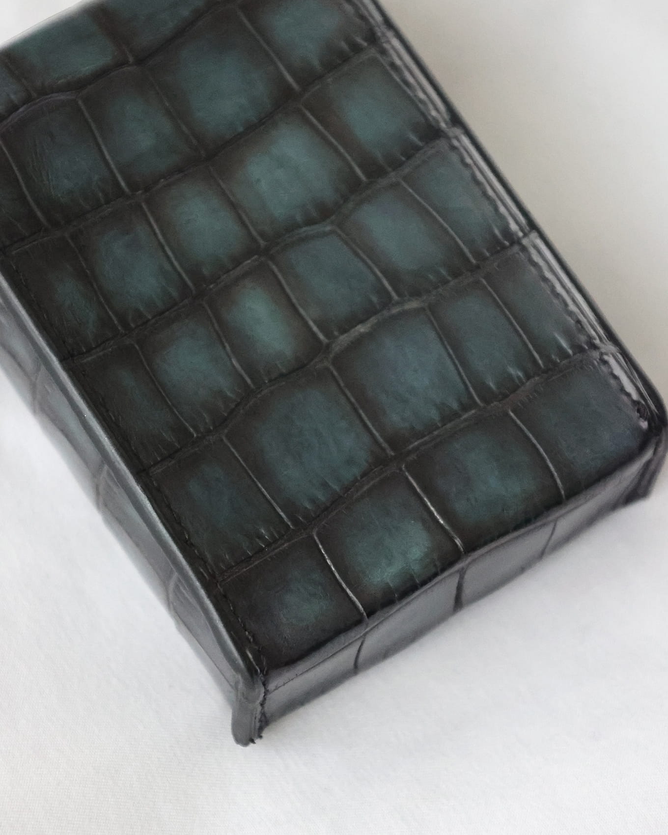 Berluti by Haider Ackermann Fall Winter 2017 Dark Green Alligator Cigarette Box Holder Prototype | Eluxe Store