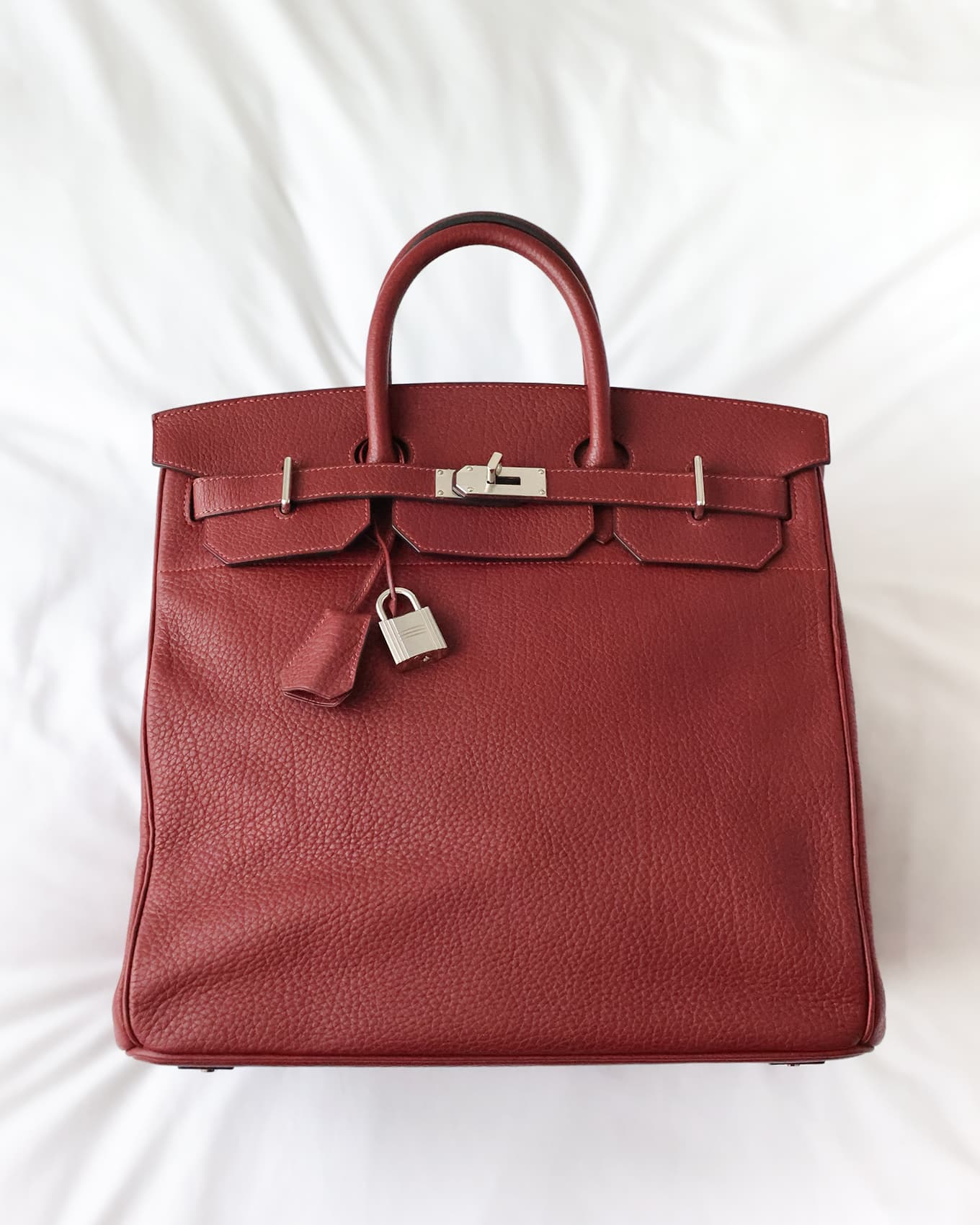 Hermès Birkin HAC Haut à Courroies 40 Rouge H Togo 2009 Hermes red burgundy dark red | Eluxe Store | Shop pre-loved Hermes Bags