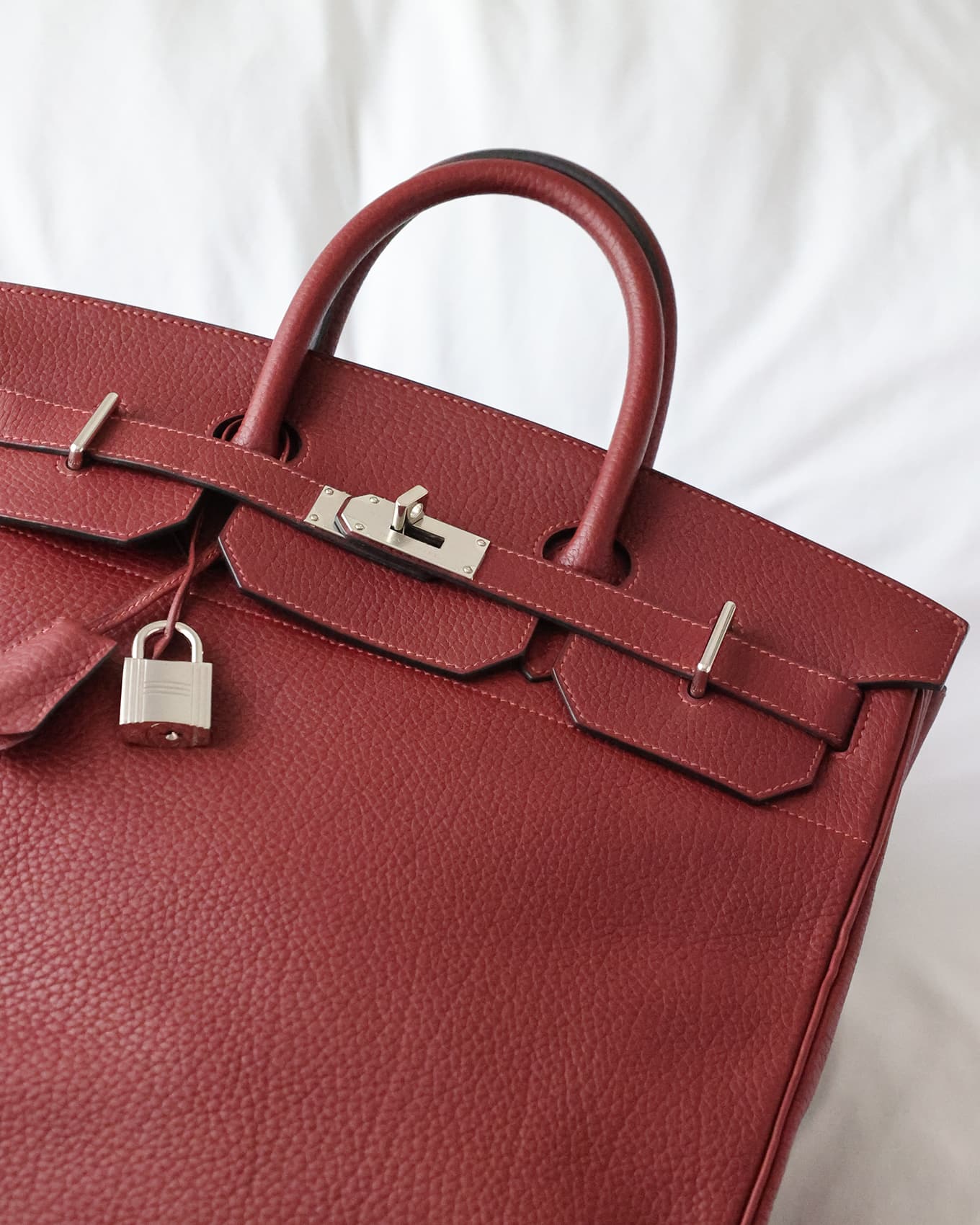 Hermès Birkin HAC Haut à Courroies 40 Rouge H Togo 2009 Hermes red burgundy dark red | Eluxe Store | Shop pre-loved Hermes Bags