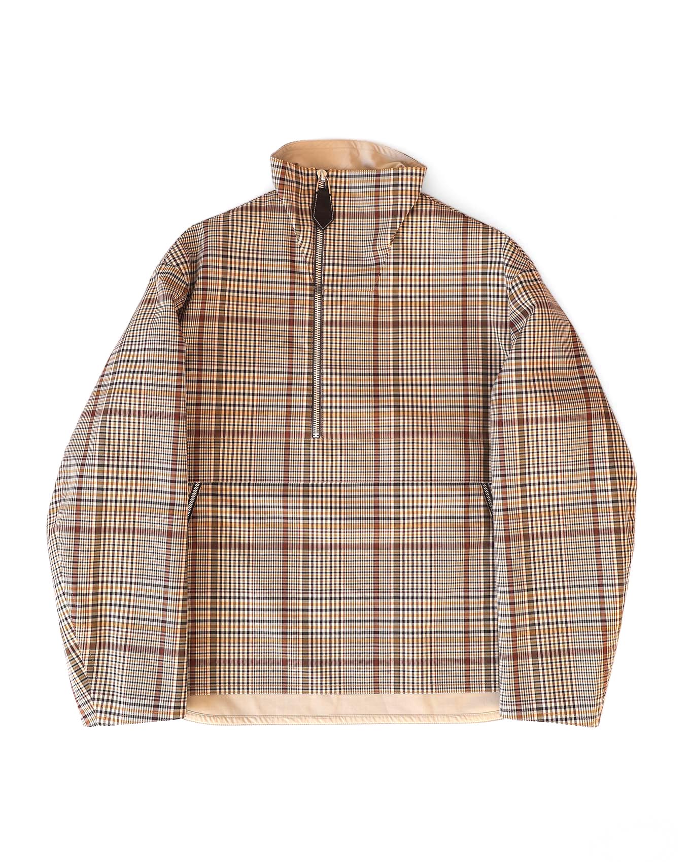 Hermès Mens FW21 Checkered Water Repellant Halfzip Jacket | ELUXE STORE