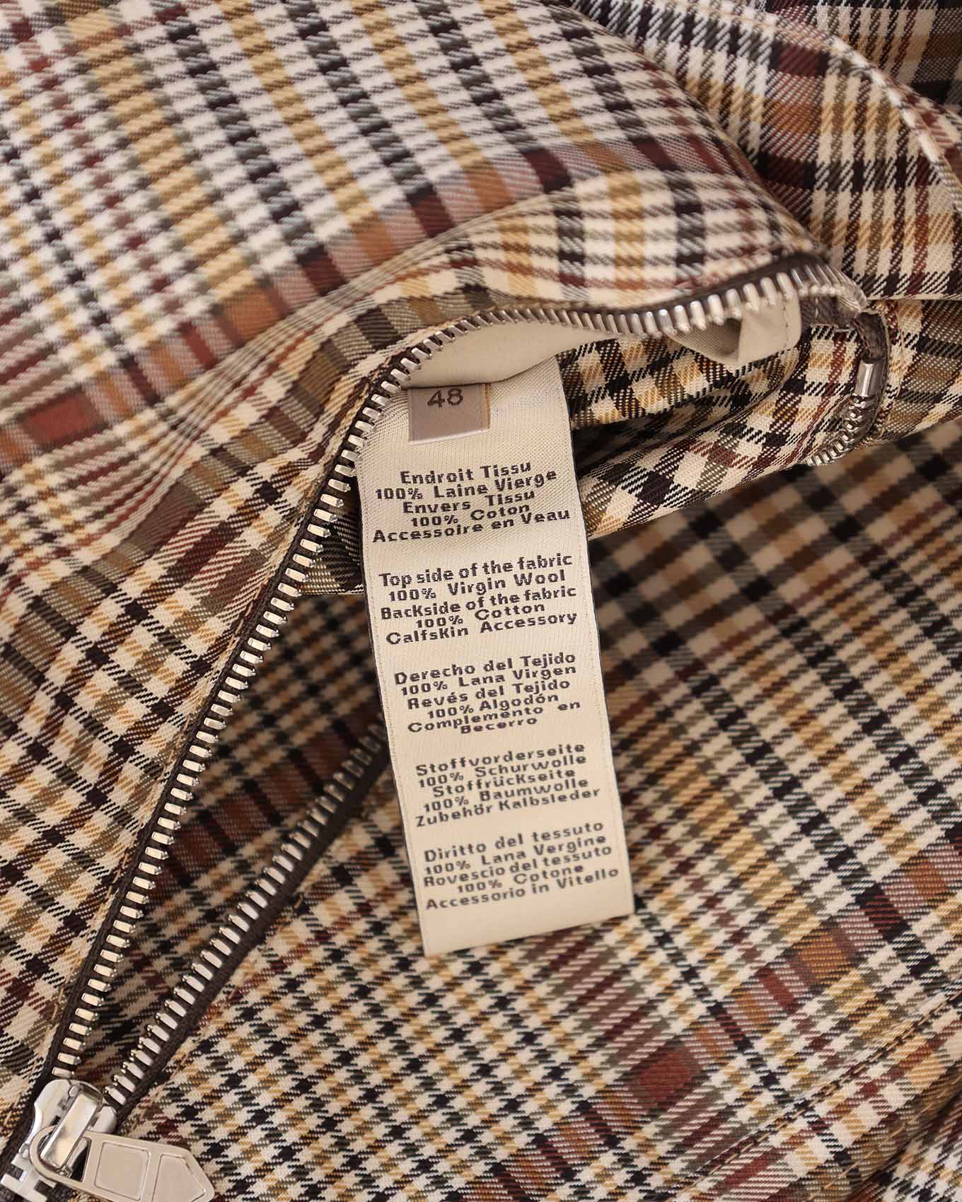 Hermès Mens FW21 Checkered Water Repellant Halfzip Jacket