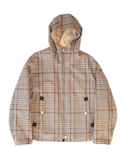 Hermès Mens FW21 Checkered Water Repellant Windbreaker Jacket