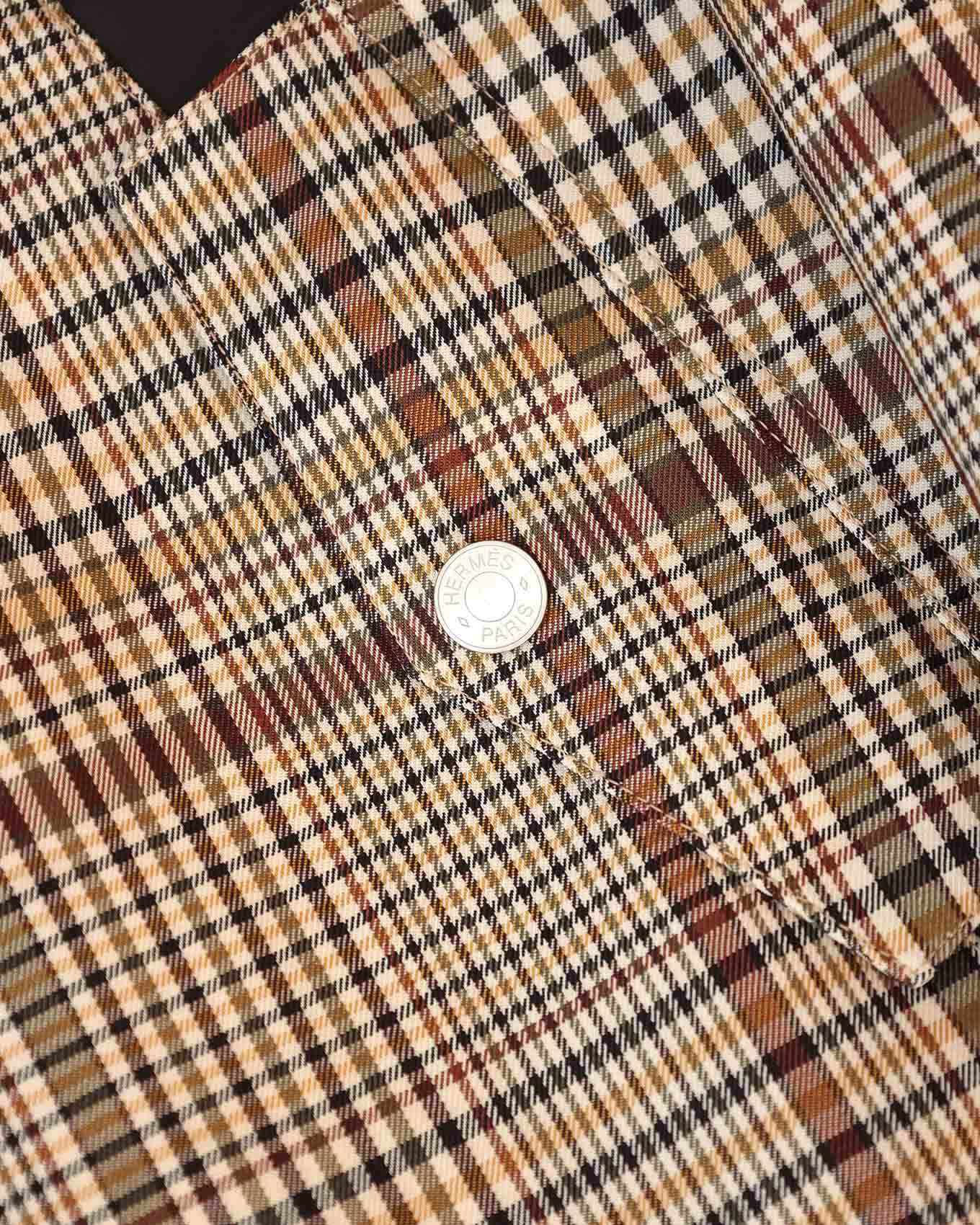 Hermès Mens FW21 Checkered Water Repellant Windbreaker Jacket
