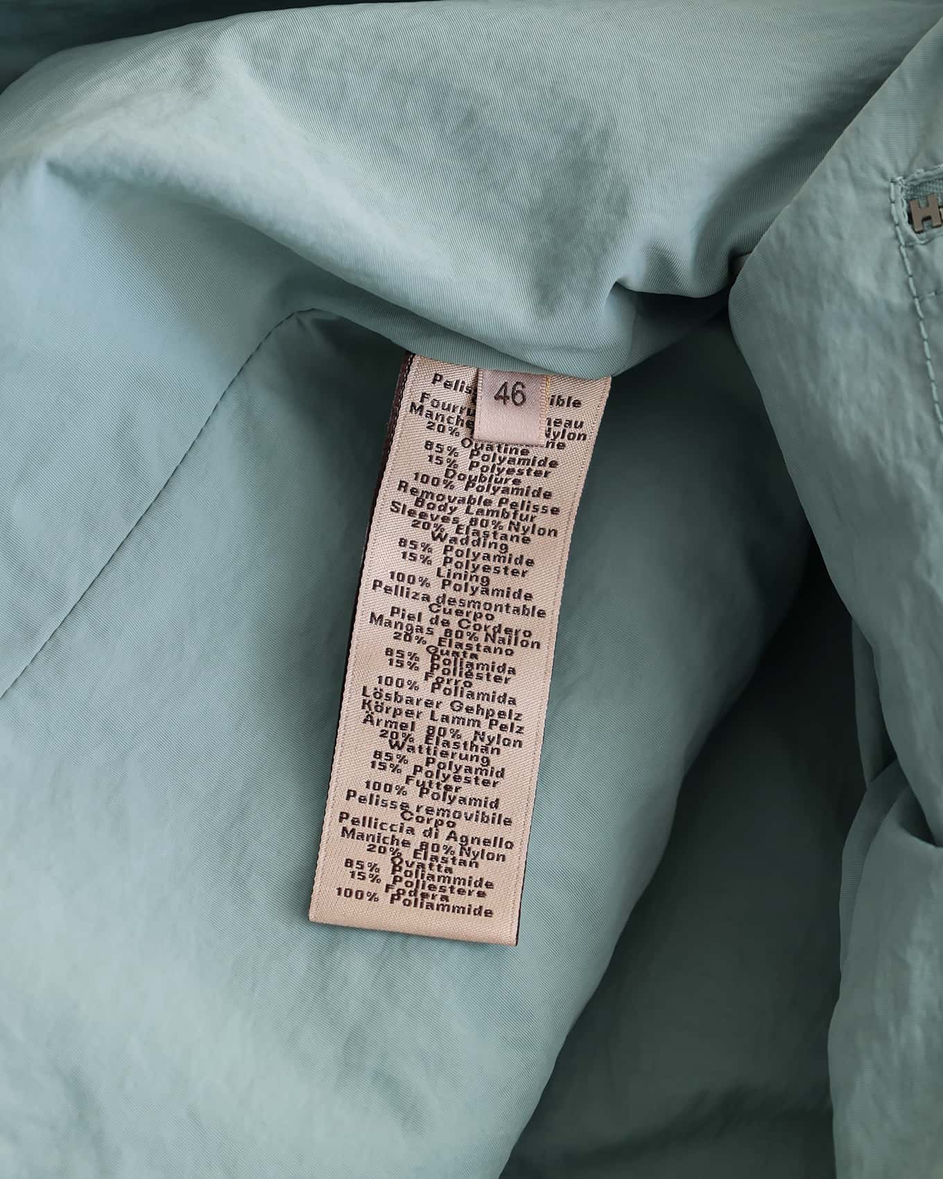 Hermès Mens FW22 Blue Lamb Fur Lined Runway Jacket