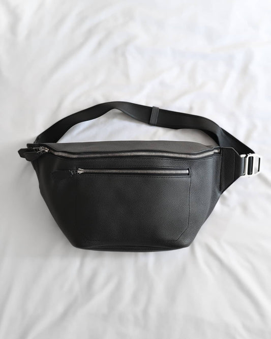 Hermès Mens 2020 Runway Black Togo Cityslide Waistbag GM | ELUXE STORE | Shop pre-loved Hermes