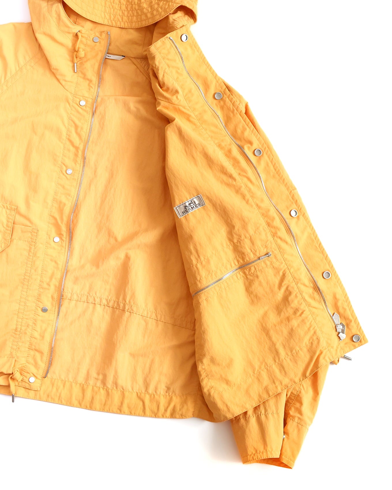 Hermès Mens SS23 Runway Orange Windbreaker Jacket | ELUXE STORE