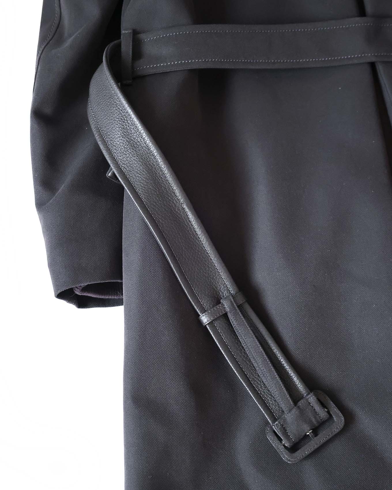 Loro Piana Black Belted Heavy Cotton Fur Collar Coat