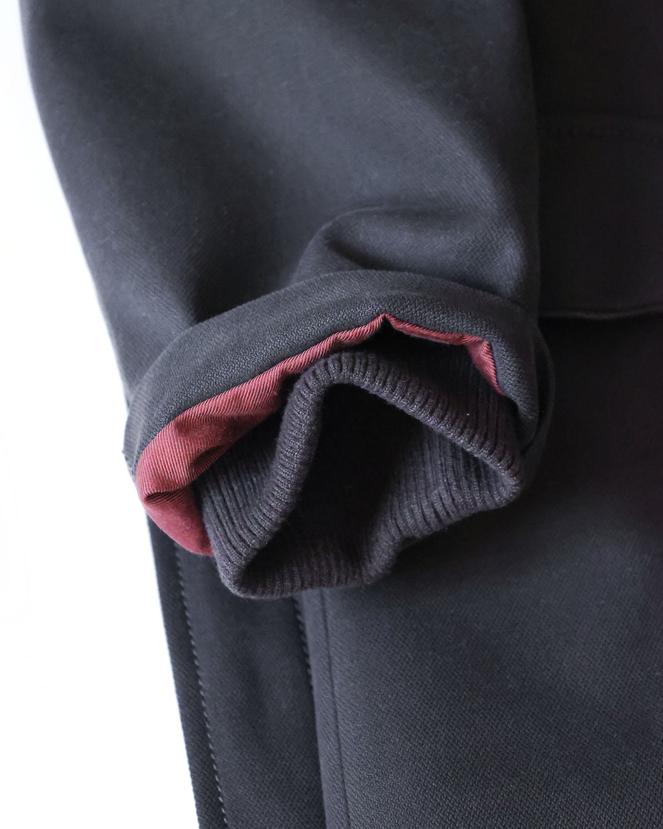 Loro Piana Black Belted Heavy Cotton Fur Collar Coat