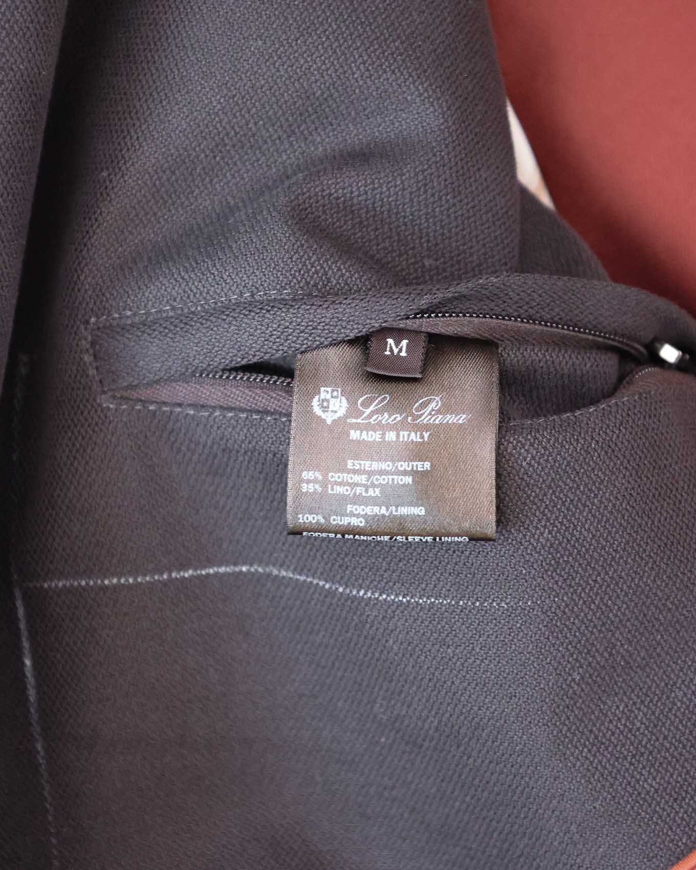 Loro Piana Black Belted Heavy Cotton Fur Collar Coat