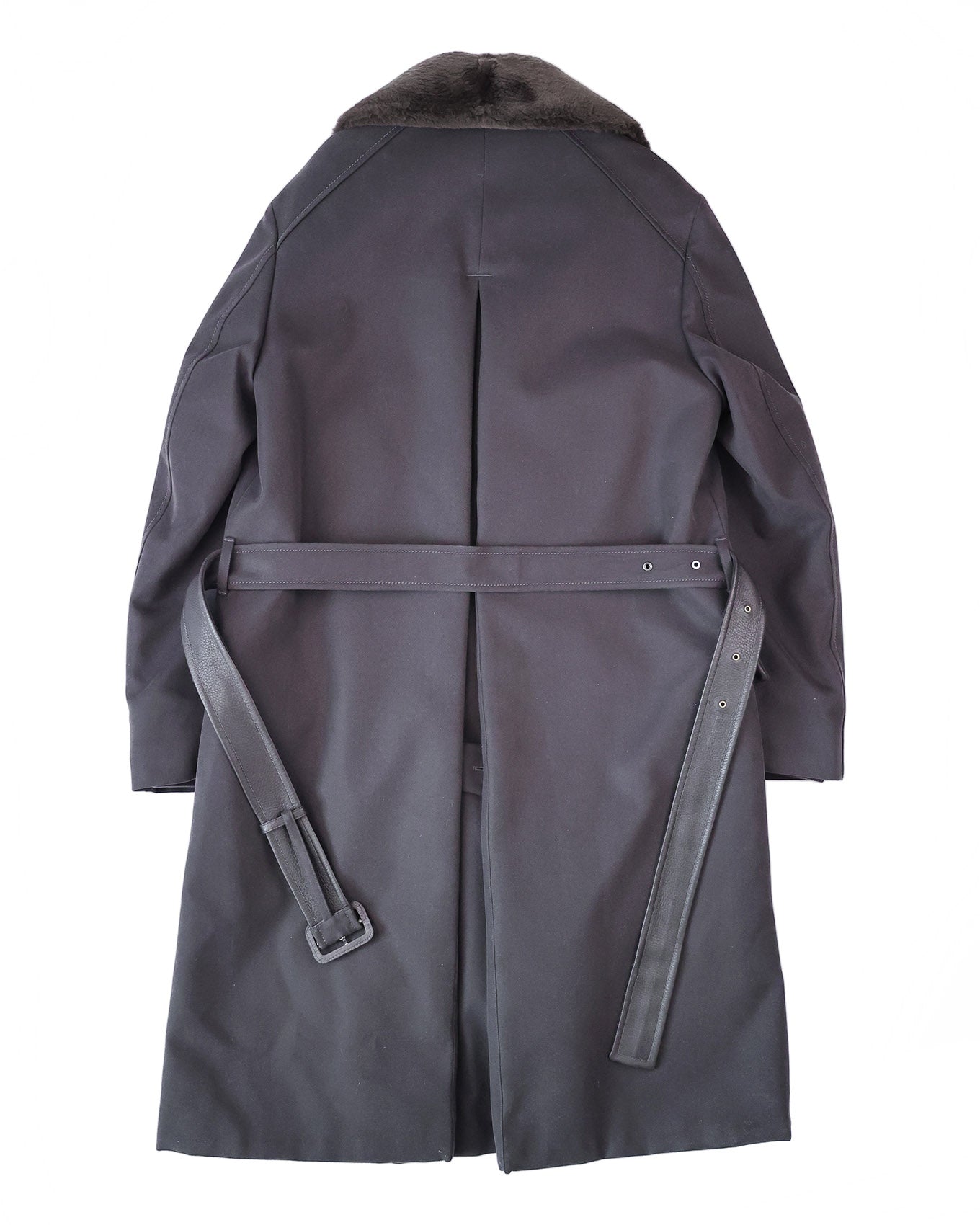 Loro Piana Black Heavy Cotton Fur Collar Coat