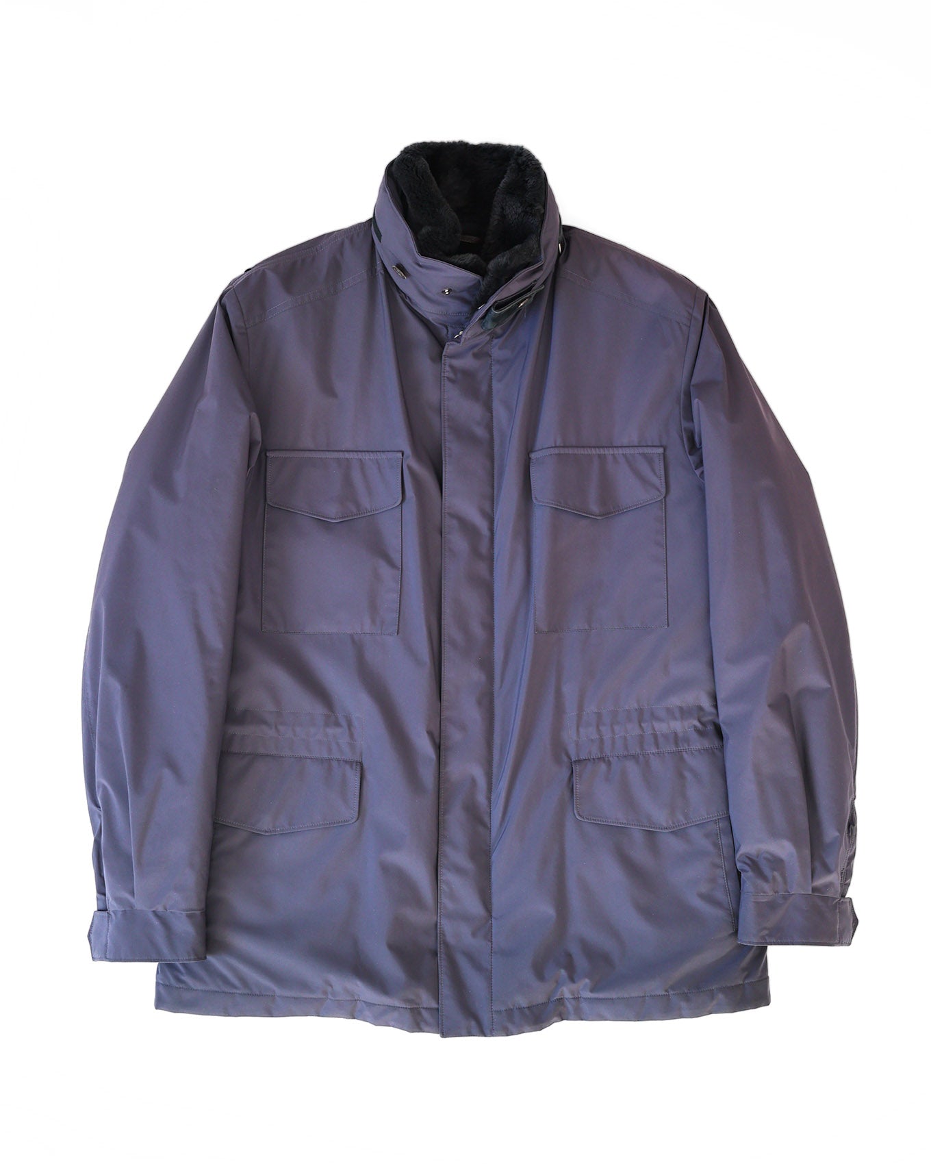 Loro Piana Blue Castorino Fur Lined Traveller Jacket | ELUXE STORE