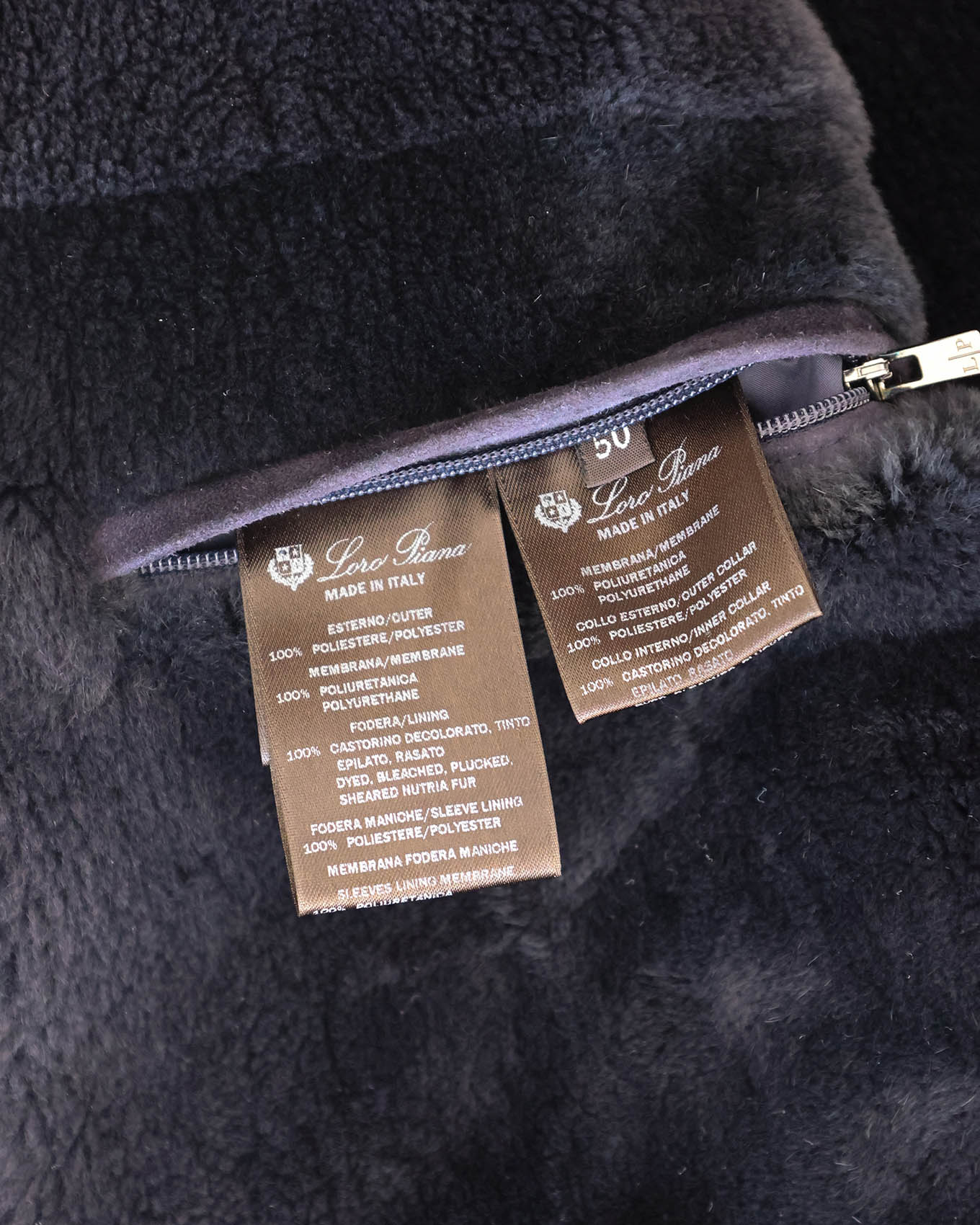 Loro Piana Blue Castorino Fur Lined Traveller Jacket | ELUXE STORE