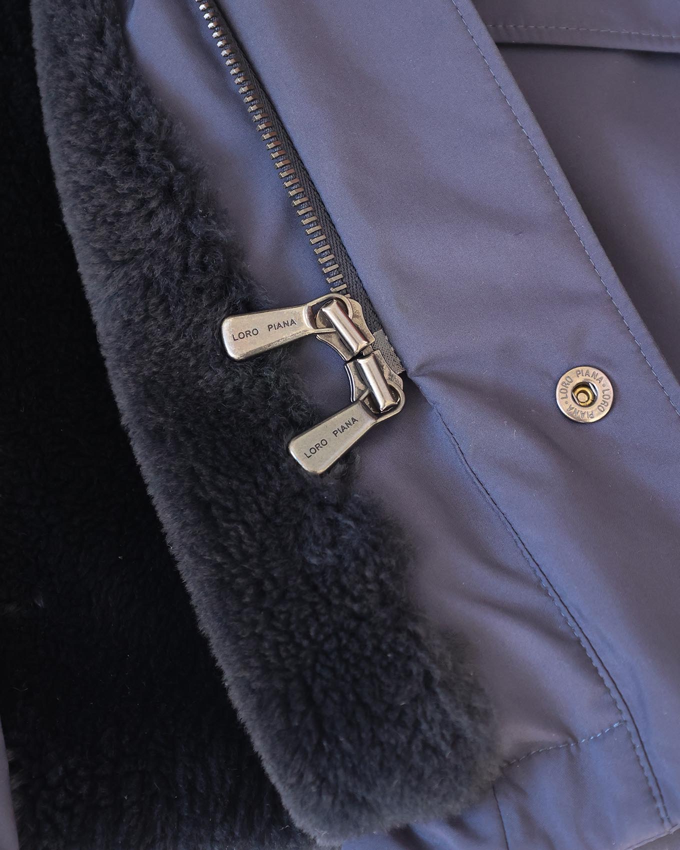 Loro Piana Blue Castorino Fur Lined Traveller Jacket | ELUXE STORE