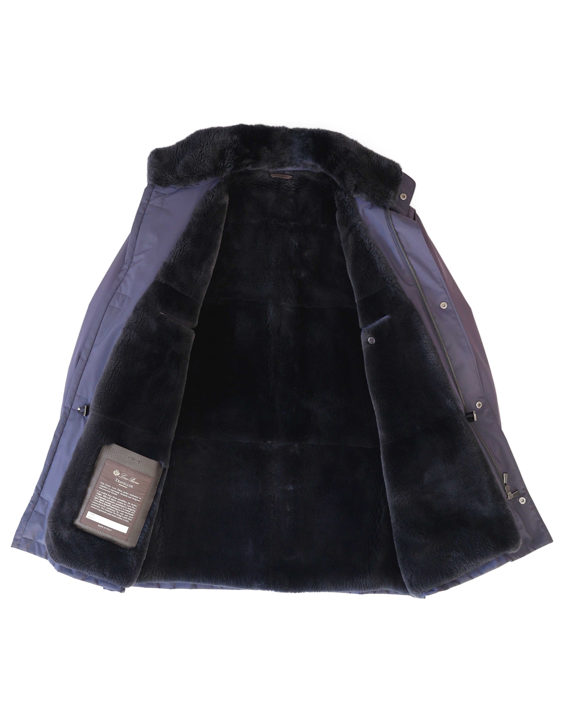 Loro Piana Blue Castorino Fur Lined Traveller Jacket | ELUXE STORE