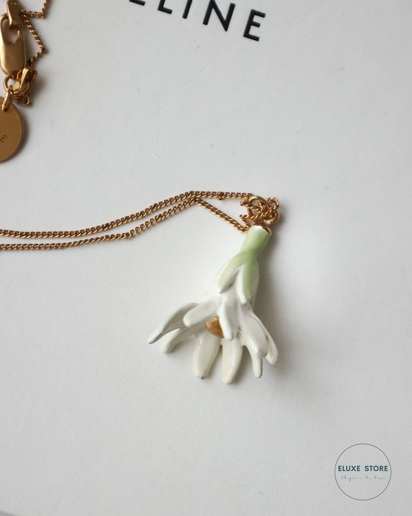 Old Céline by Phoebe Philo Fall Winter 2015 FW15 Porcelain Flower Runway Necklace | ELUXE STORE