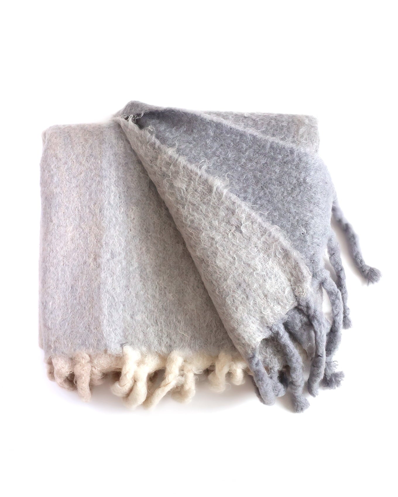 Céline by Phoebe Philo FW17 Runway Grey Checkered Oversized Fuzzy Mohair Throw Blanket | ELUXE STORE