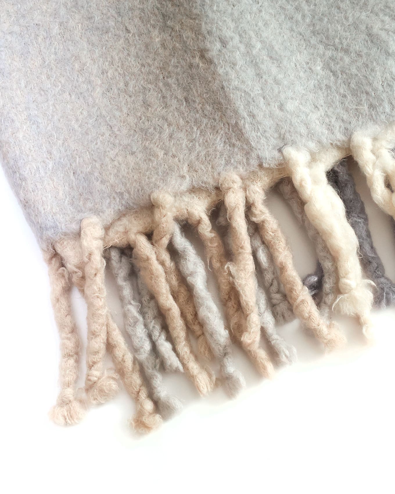 Céline by Phoebe Philo FW17 Runway Grey Checkered Oversized Fuzzy Mohair Throw Blanket | ELUXE STORE