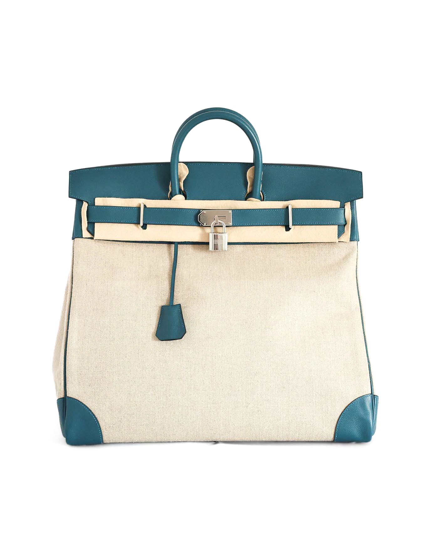 Hermès Birkin HAC 50 Ficelle Evercolour & Toile 2017 front view
