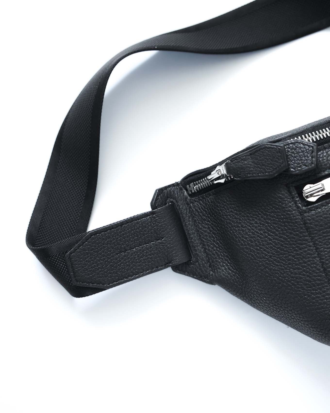 Hermès Cityslide PM Black Togo side view with strap