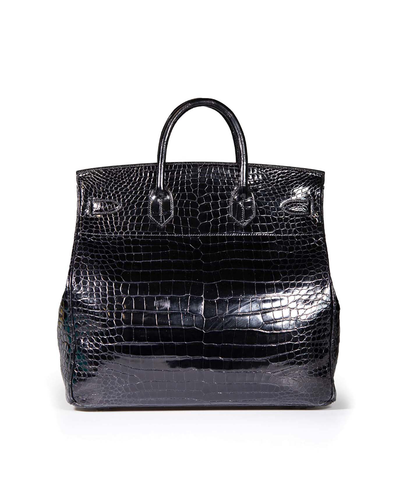 Hermès HAC 40 Noir Porosus Crocodile 1999 back view