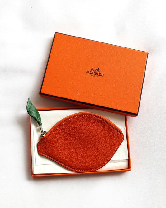 Buy Hermès Tutti Frutti Orange Leather Coin Pouch | ELUXE STORE
