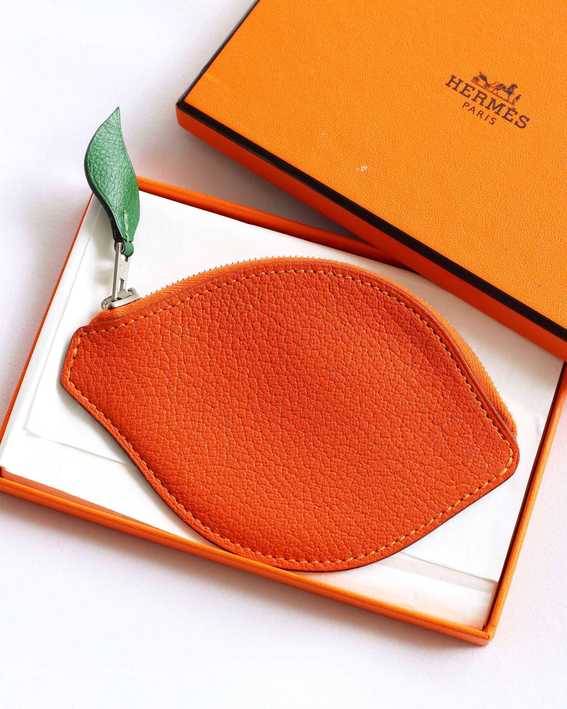 Buy Hermès Tutti Frutti Orange Leather Coin Pouch | ELUXE STORE