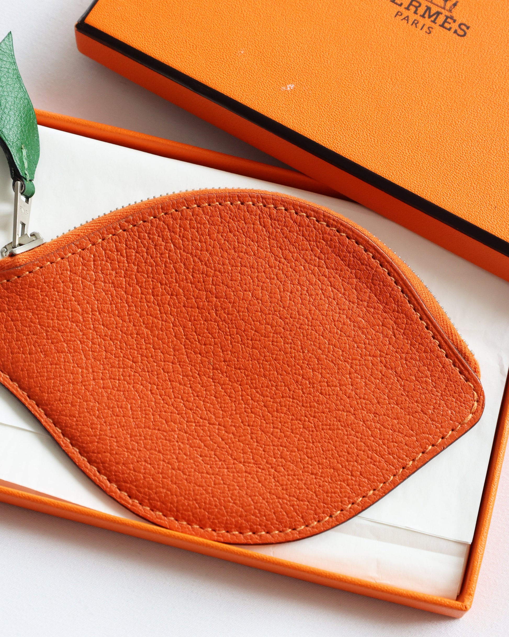 Buy Hermès Tutti Frutti Orange Leather Coin Pouch | ELUXE STORE