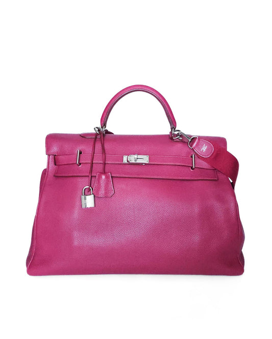 Hermès Kelly 50 Voyage Rubis Clémence 2010 front view